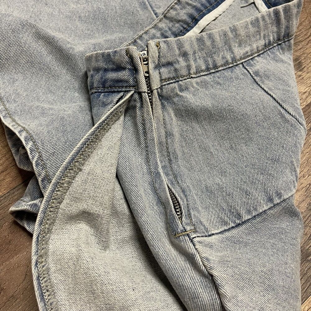 NWT DAY + MOON Denim Skort S Light Wash Ruffle Wrap Mini Skirt Asymmetrical - Picture 4 of 8